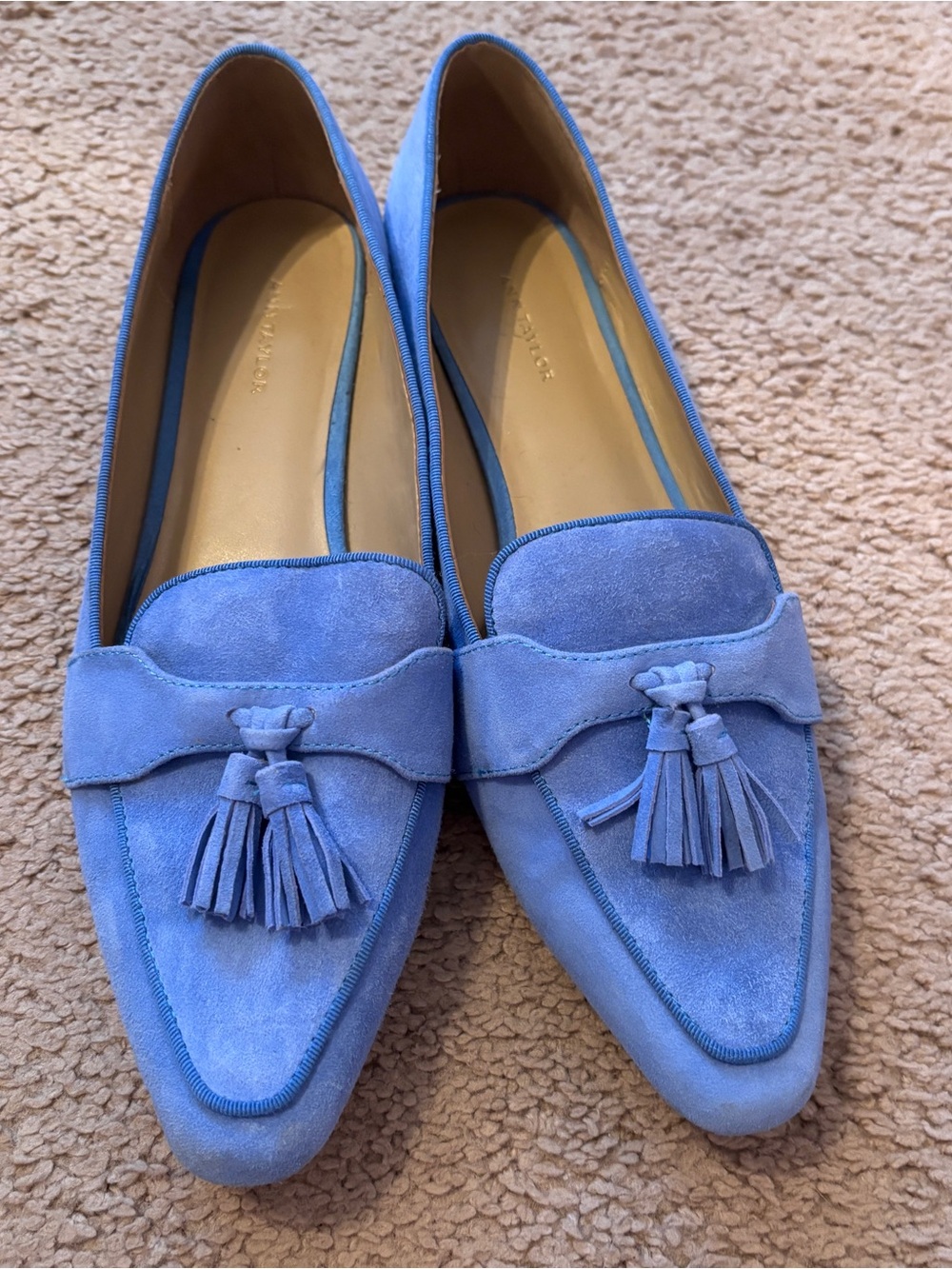 Anne Taylor Periwinkle Suede Tassel Loafers for Women